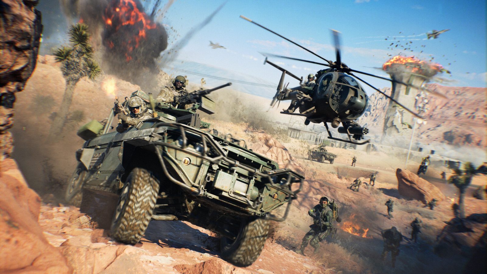 Бронемашина и вертолёт в пустыне, Battlefield 6